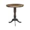 International Concepts Round 36 in Rd top ped table, 12 in leaf, 41.3 inh, bar Height, Hickory/Washed Coal, 36 W, 48 L, Wood K45-36RXT-6B-2 - alternate 3